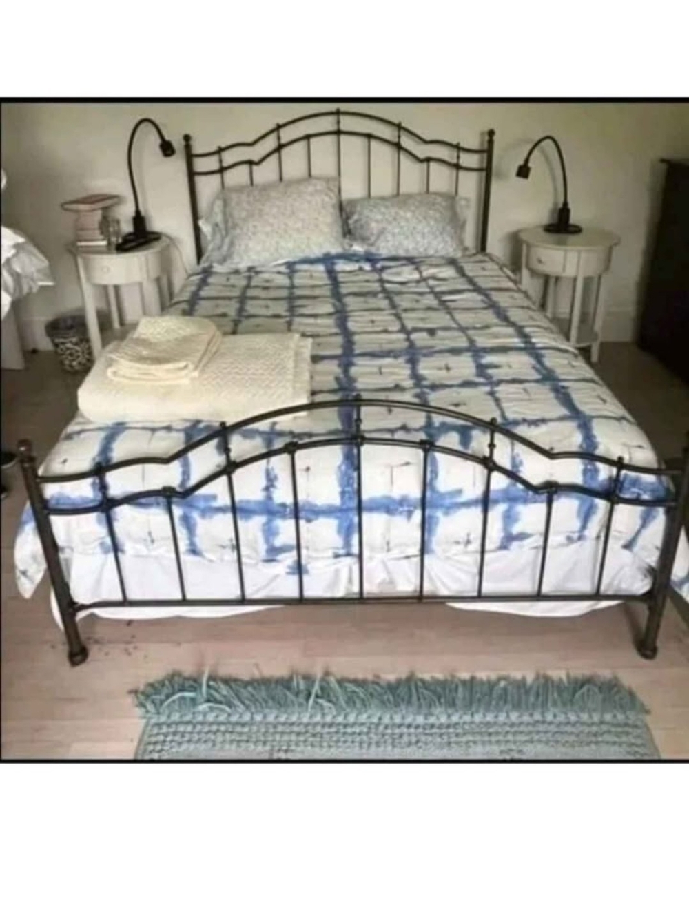 Blue And White Batik Queen Size Duvet Cover With 2 Pillow Shams Or Covers